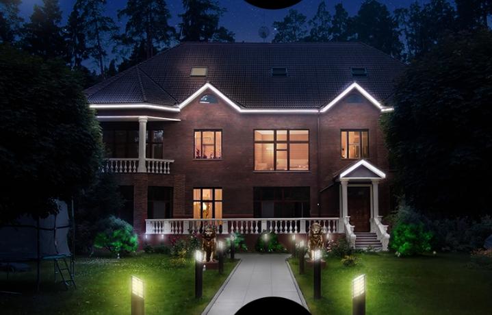 Amenajarea iluminatului de fațadă a unei case de țară