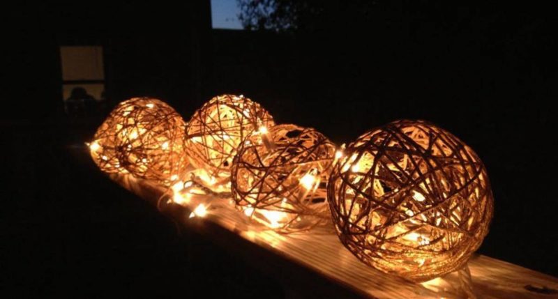 Beautiful homemade lamps from hand-made materials