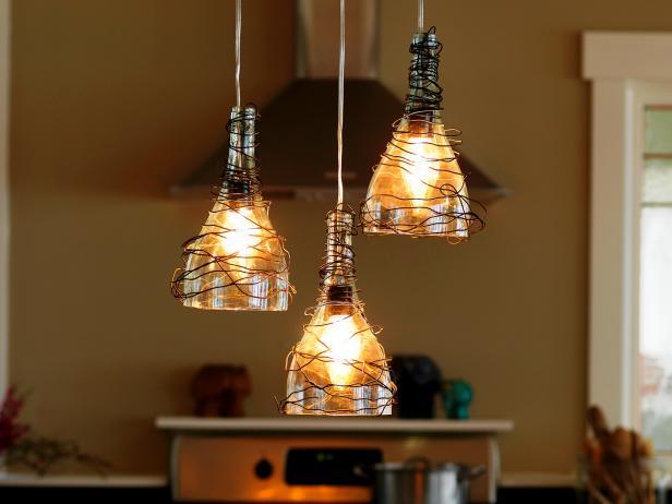 Beautiful homemade lamps from recycled materials